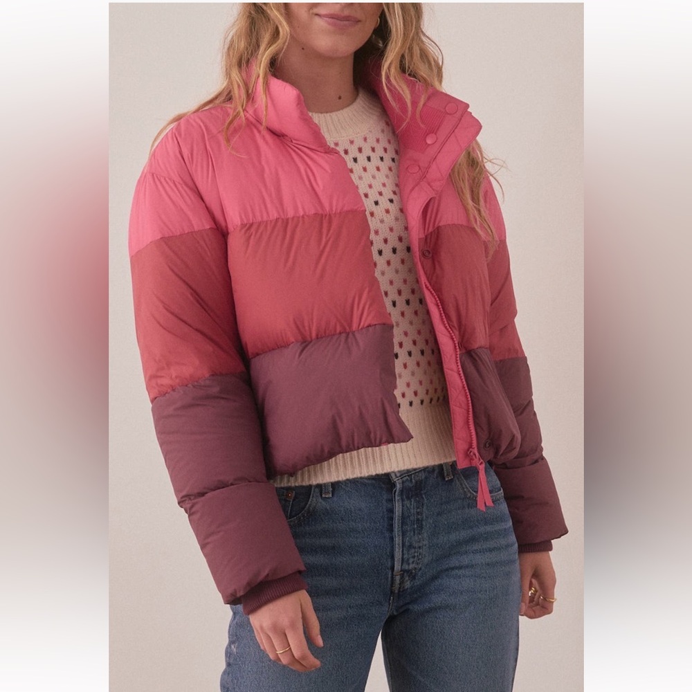 🆕 NWT Marine Layer Gia Crop Puffer Jacket  Womens Size Medium